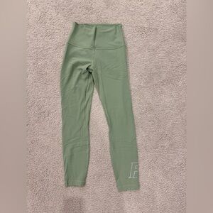 Lululemon Sage green leggings with F on leg (barely noticeable)